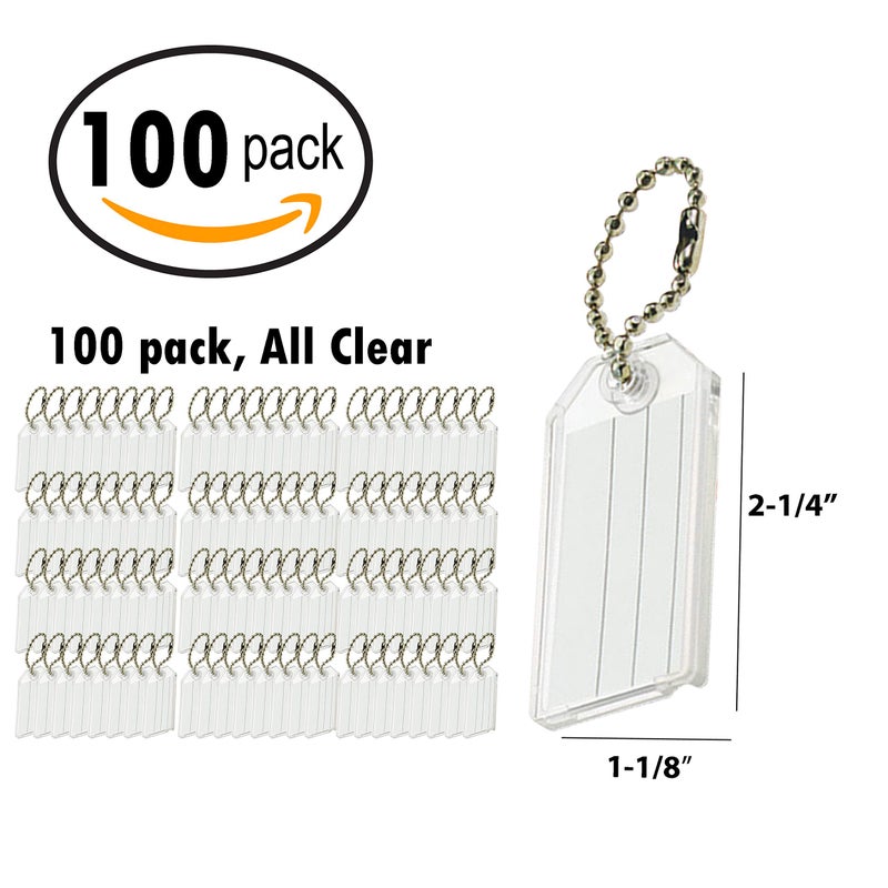Lucky Line Key Tag w/Ball Chain Clear 100/box (2010010) - Image 4